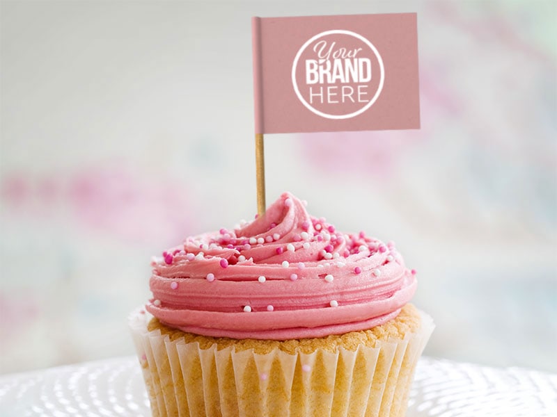cupcake with toothpick flag